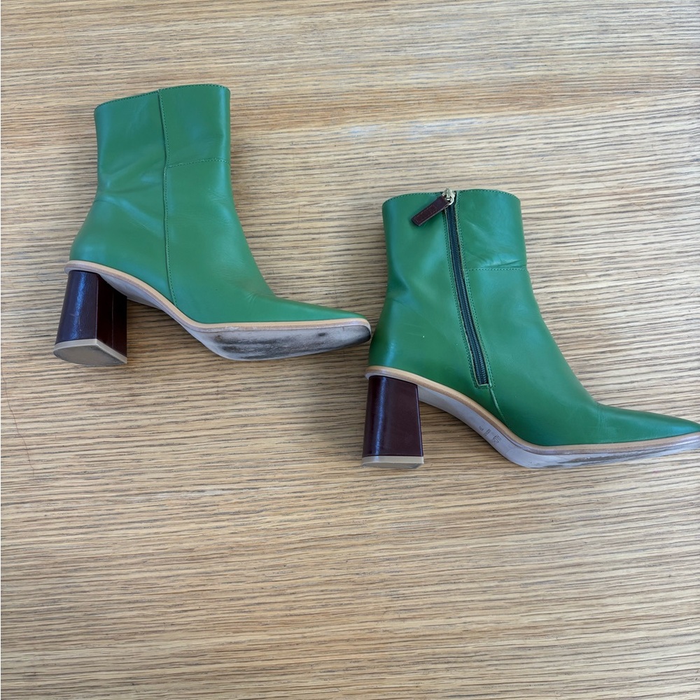 Alohas Green Leather Boots 39 - Picture 6 of 8
